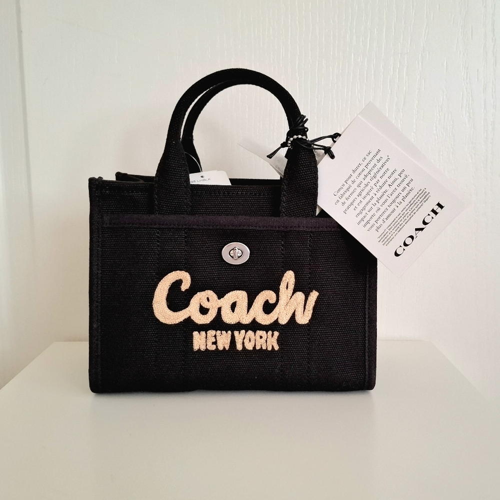 NWT❤️ Coach Cargo Tote Bag 20  Black Canvas Crossbody CZ098